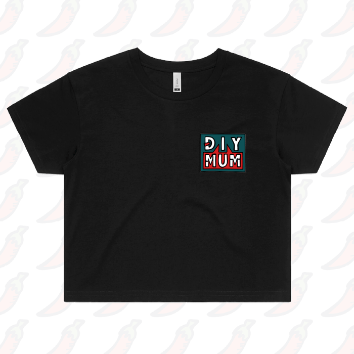 S / Black DIY Mum 🔨 –  Women's Crop Top
