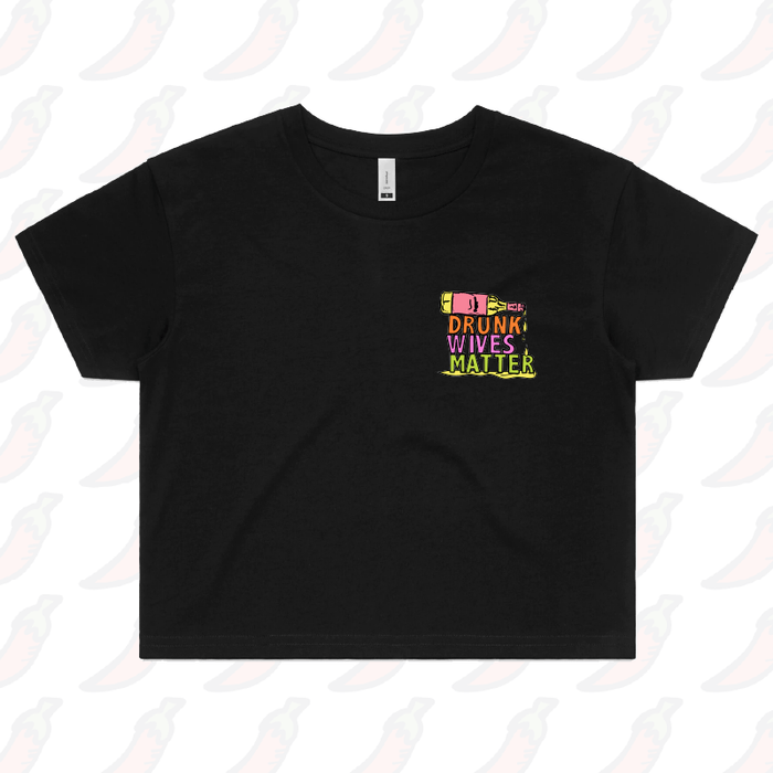 S / Black Drunk Wives Matter 🥂 – Women's Crop Top