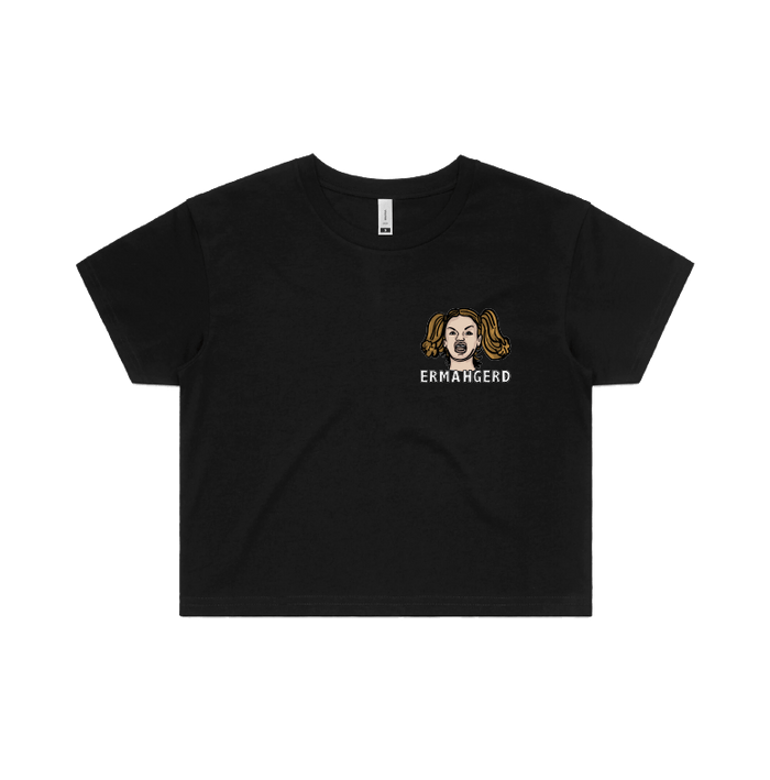 S / Black ERMAHGERD! 🤓 - Women's Crop Top