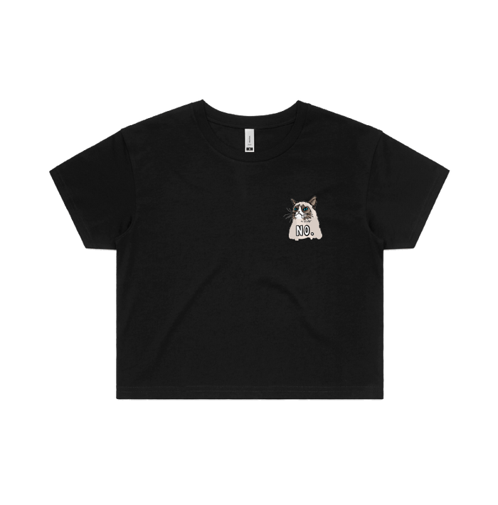 S / Black GRUMPY CAT! 😾 - Women's Crop Top