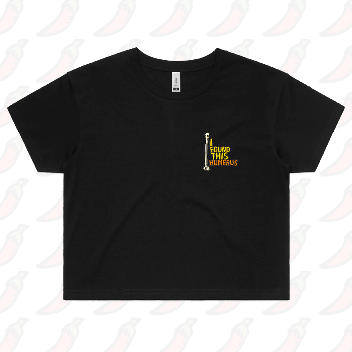 S / Black I Found This Humerus 🦴 – Women's Crop Top