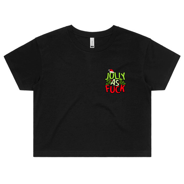 S / Black Jolly As 🎄🌟 – Women's Crop Top