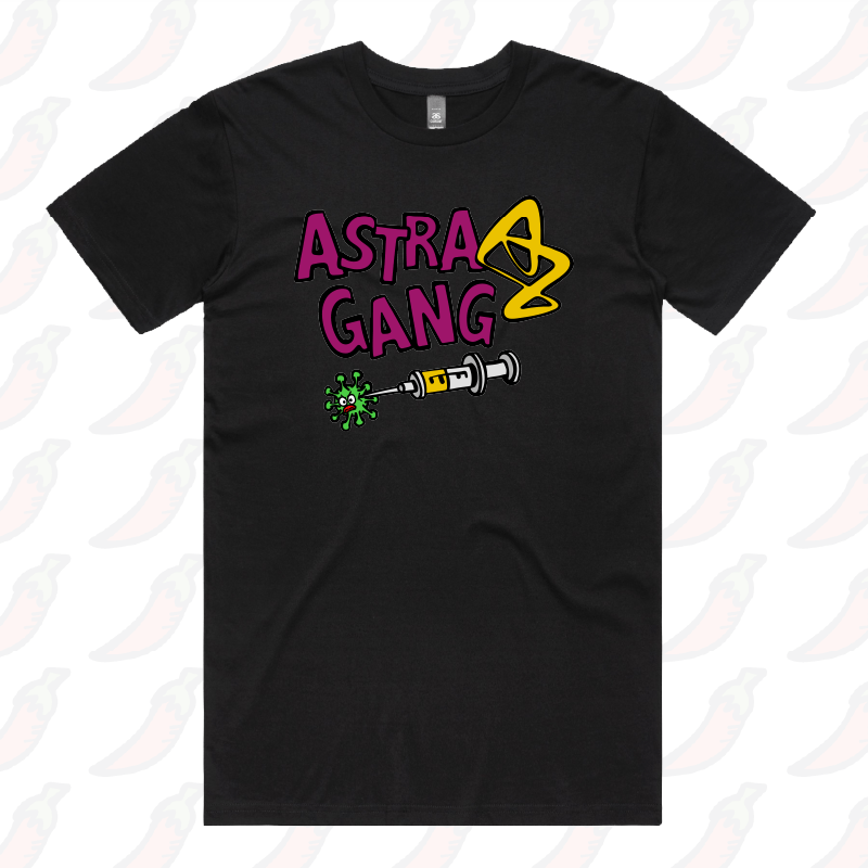 S / Black / Large Front Design Astra Gang 💉 - Men's T Shirt