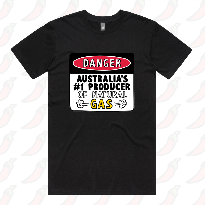 S / Black / Large Front Design Australian Gas Producer 💨 – Men's T Shirt