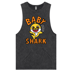 S / Black / Large Front Design Baby Shark 🦈 - Tank