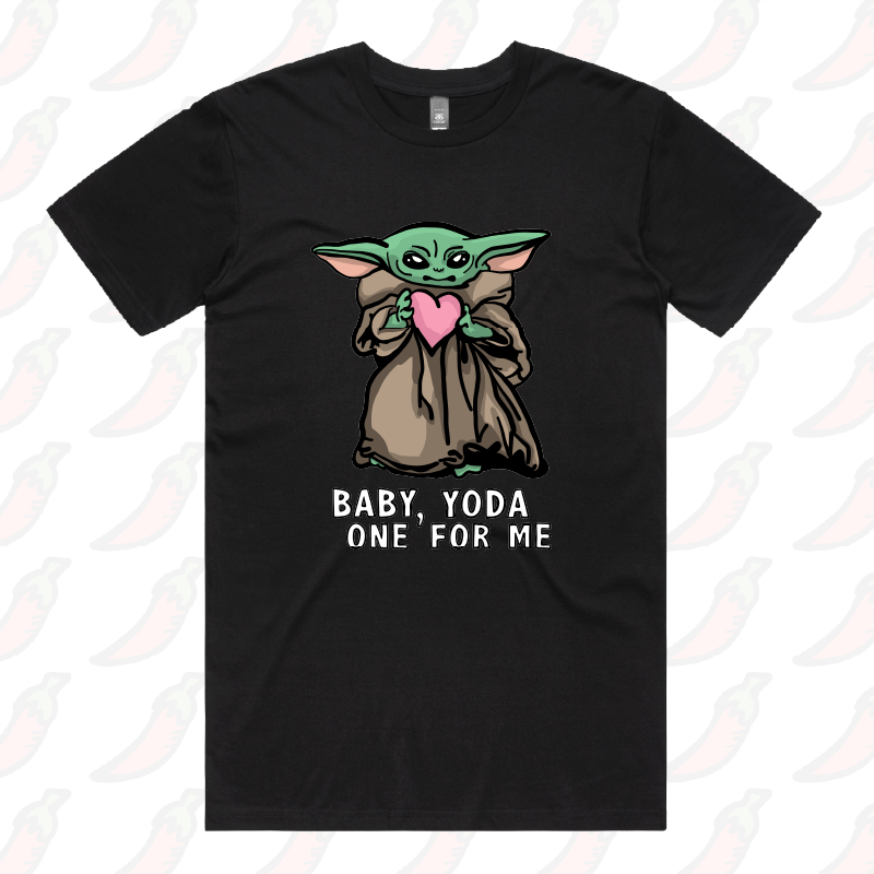 S / Black / Large Front Design Baby Yoda Love 👽❤️ - Men's T Shirt