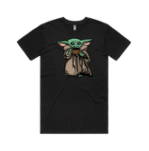S / Black / Large Front Design Baby Yoda 👶 - Men's T Shirt
