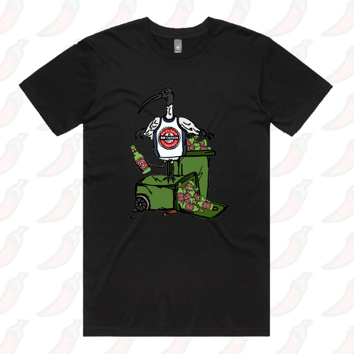 S / Black / Large Front Design Bali Bin Chicken 🗑️ - Men's T Shirt
