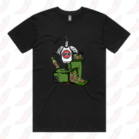 S / Black / Large Front Design Bali Bin Chicken 🗑️ - Men's T Shirt