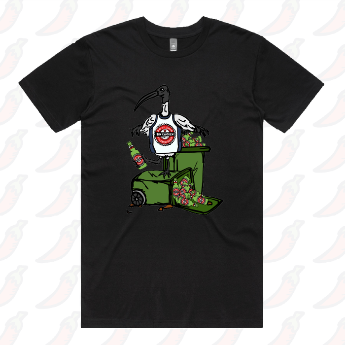 S / Black / Large Front Design Bali Bin Chicken 🗑️ - Men's T Shirt