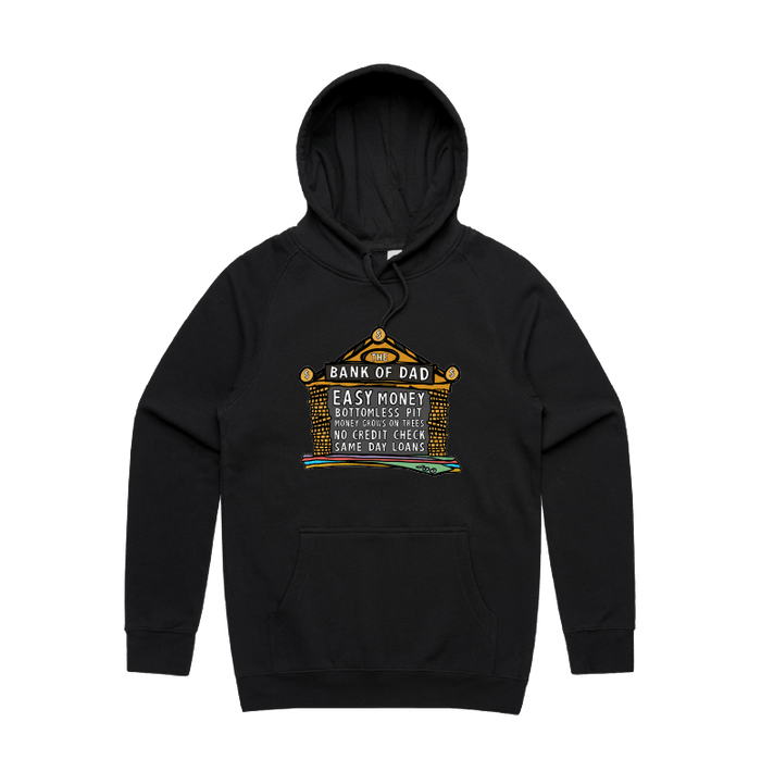 S / Black / Large Front Design Bank of Dad 💰 - Unisex Hoodie