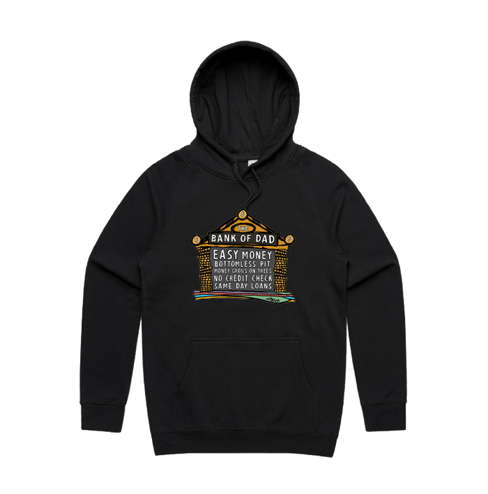 S / Black / Large Front Design Bank of Dad 💰 - Unisex Hoodie