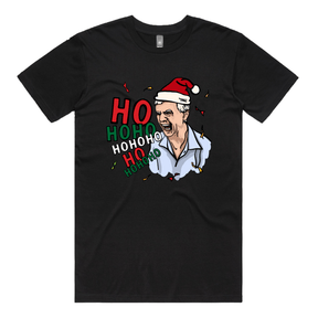 S / Black / Large Front Design Barking Dog Man Christmas 🗣️🎄 - Men's T Shirt