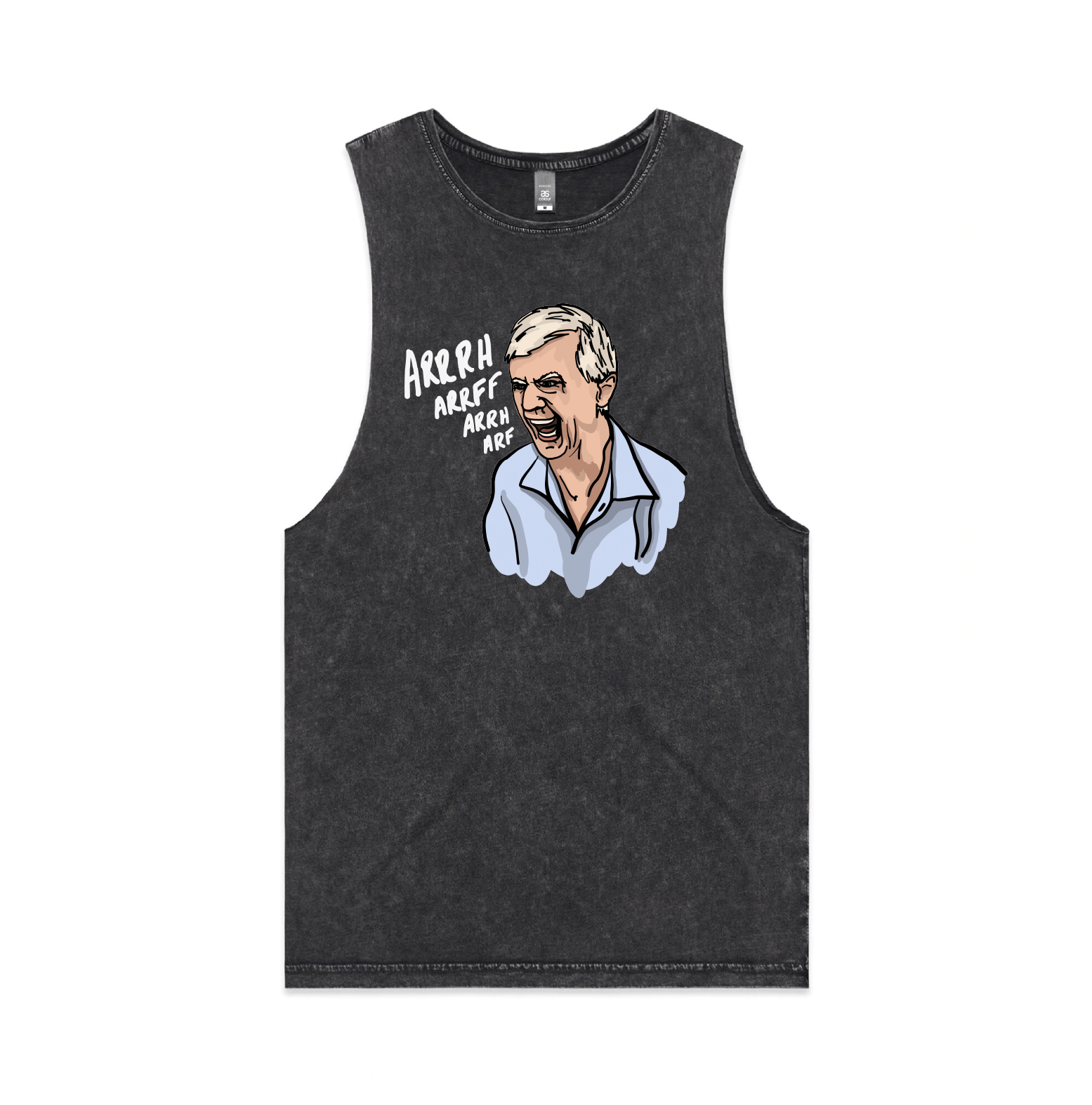 S / Black / Large Front Design Barking Dog Man 🗣️ - Tank