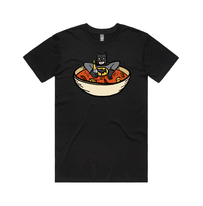S / Black / Large Front Design Bat Soup 🦇 - Men's T Shirt