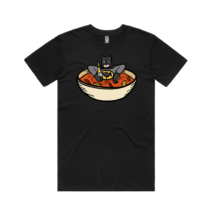 S / Black / Large Front Design Bat Soup 🦇 - Men's T Shirt
