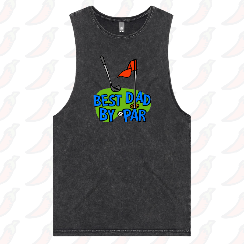 S / Black / Large Front Design Best Dad By Par Green ⛳ - Tank