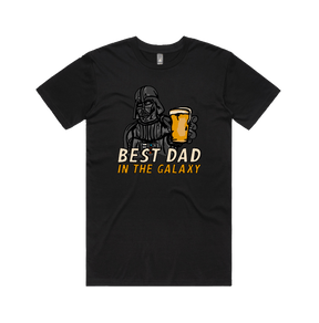 S / Black / Large Front Design Best Dad in the Galaxy 🌌 - Men's T Shirt
