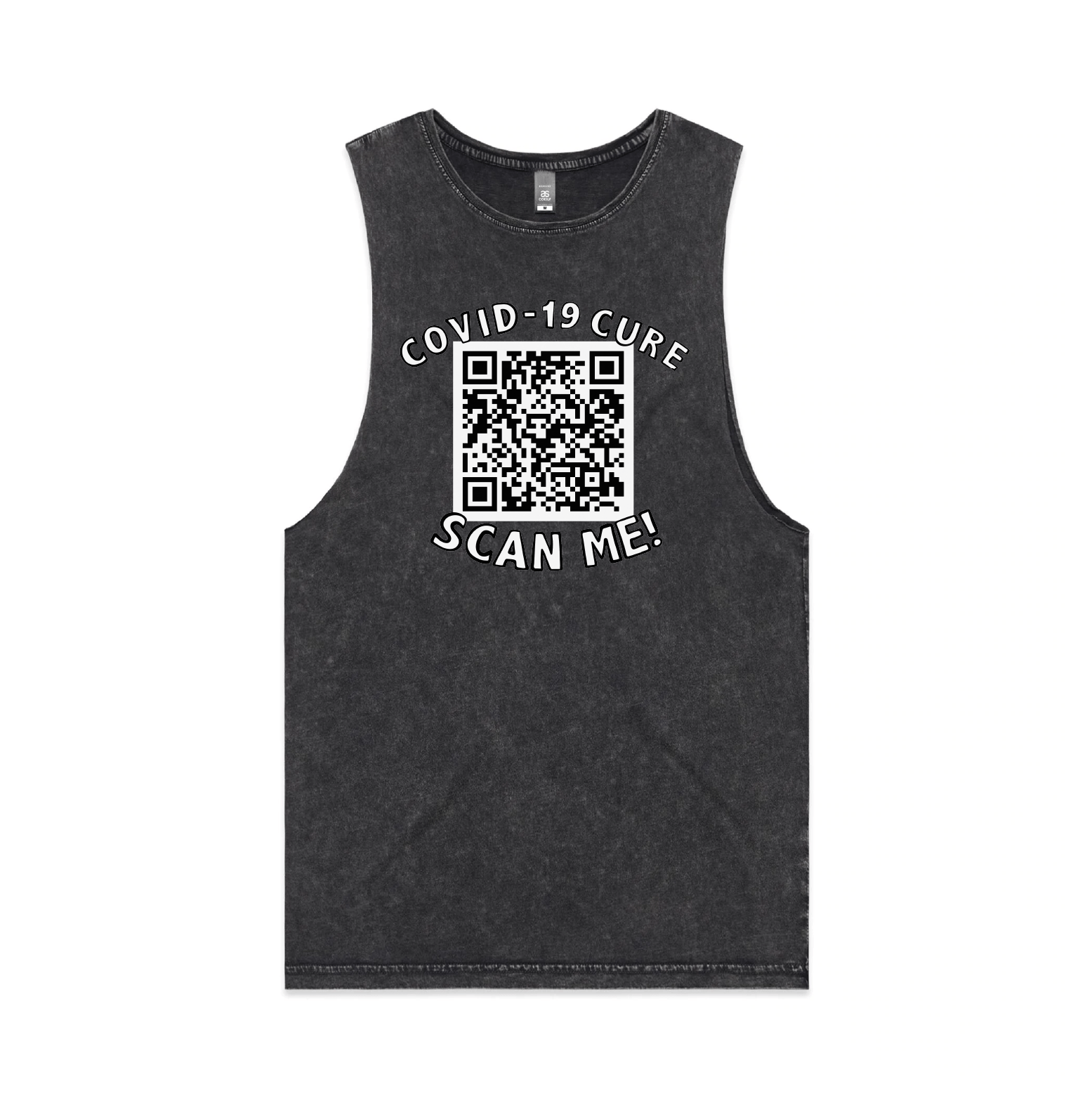 S / Black / Large Front Design Big Barry UNCENSORED QR Prank 🍆 - Tank