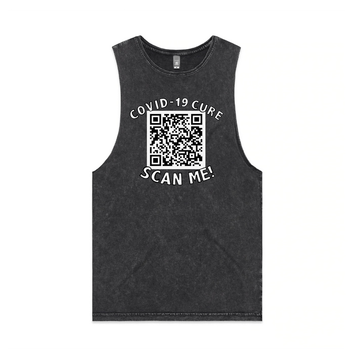 S / Black / Large Front Design Big Barry UNCENSORED QR Prank 🍆 - Tank
