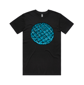 S / Black / Large Front Design Blue Waffle 🧇🤮 - Men's T Shirt
