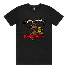 S / Black / Large Front Design Brewdolf 🦌 – Men's T Shirt