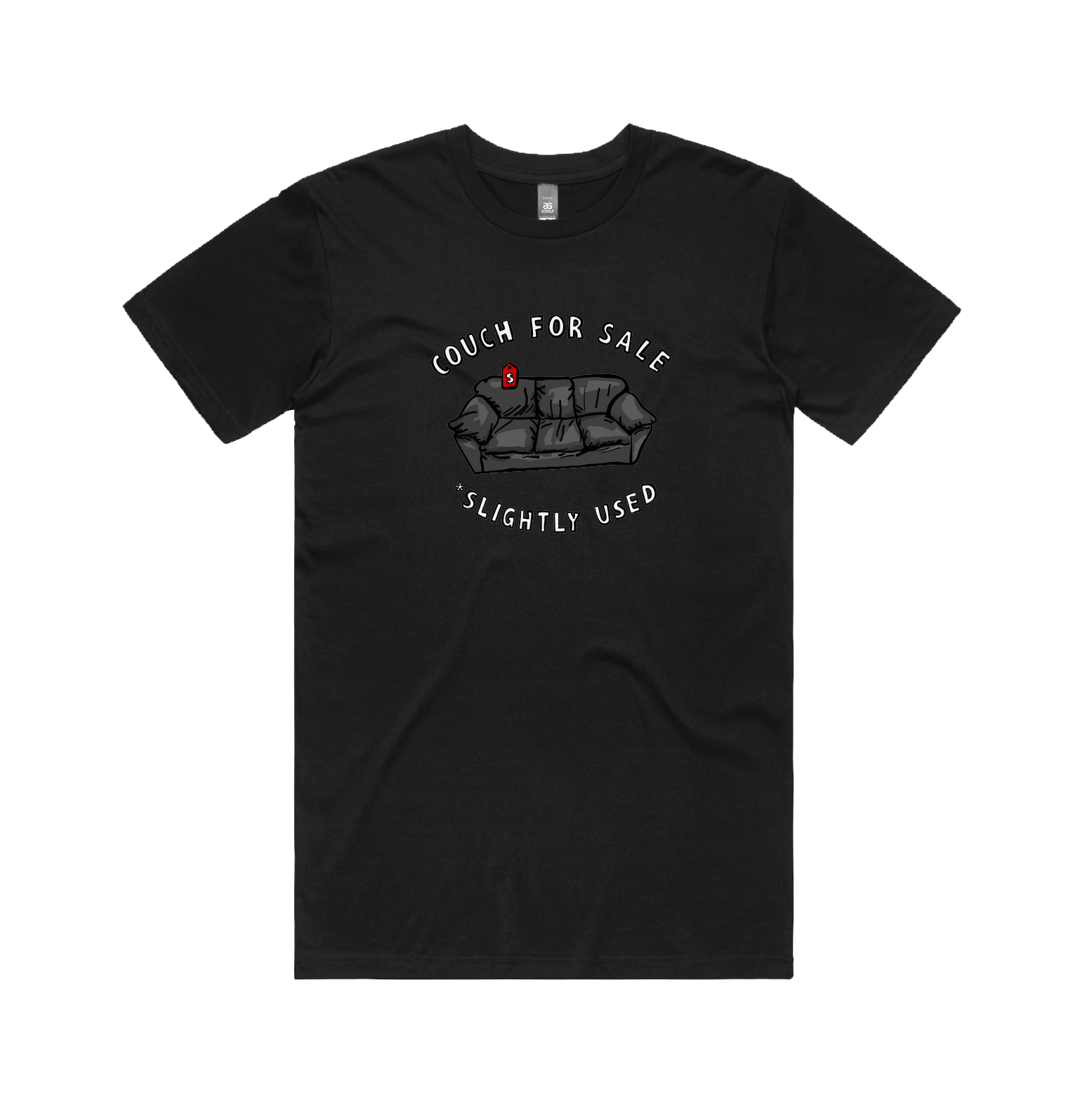 S / Black / Large Front Design Casting Couch 📹 - Men's T Shirt