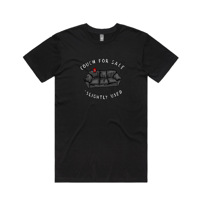 S / Black / Large Front Design Casting Couch 📹 - Men's T Shirt