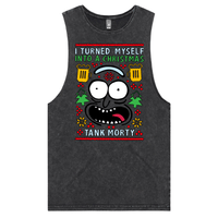 S / Black / Large Front Design Christmas Morty – Tank