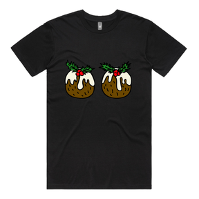 S / Black / Large Front Design Christmas Puddings 🌰🌰 – Men's T Shirt