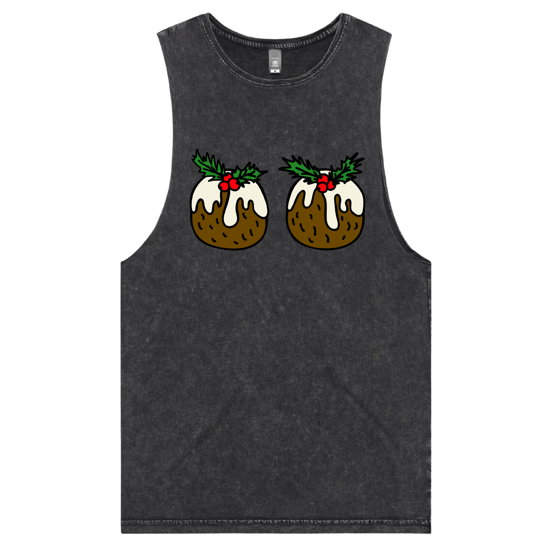 S / Black / Large Front Design Christmas Puddings 🌰🌰 – Tank