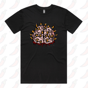 S / Black / Large Front Design Ciggy Butt-Brain 🚬🧠 - Men's T Shirt