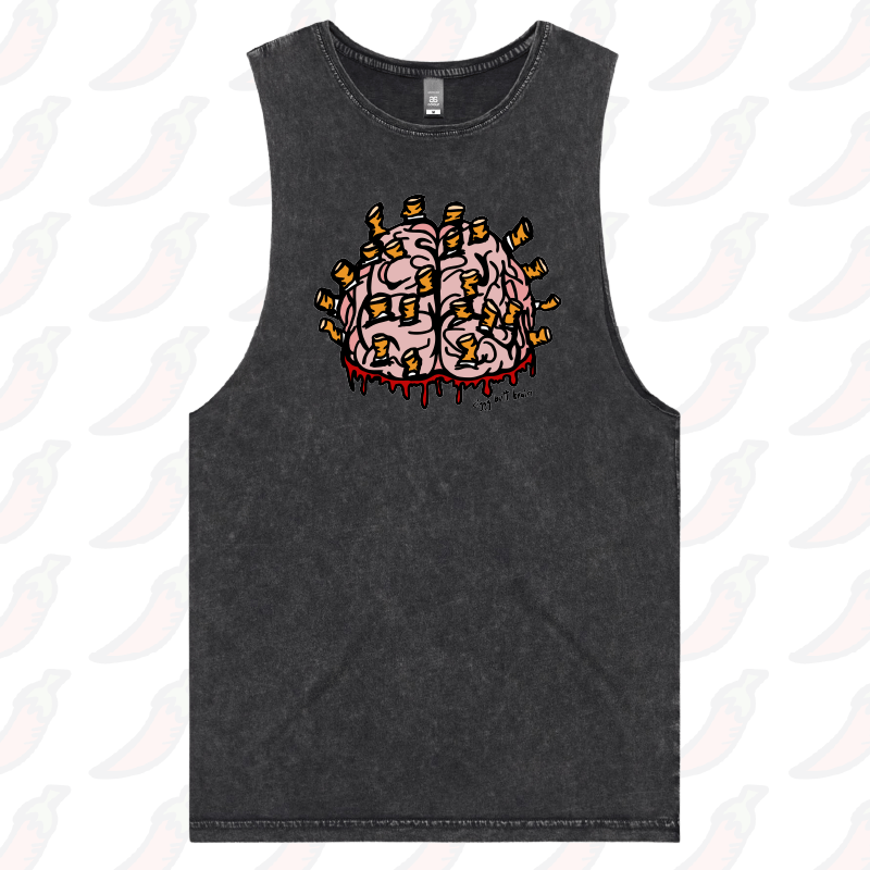 S / Black / Large Front Design Ciggy Butt-Brain 🚬🧠 - Tank