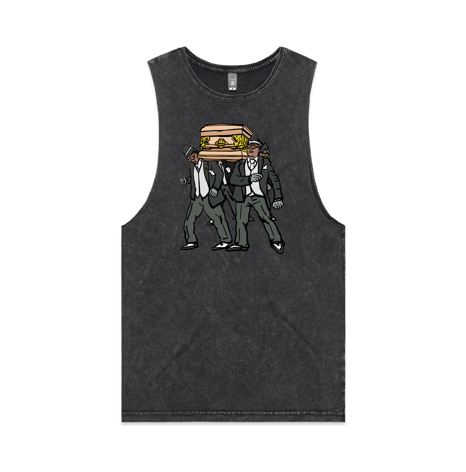S / Black / Large Front Design Coffin Dance ⚰️ - Tank