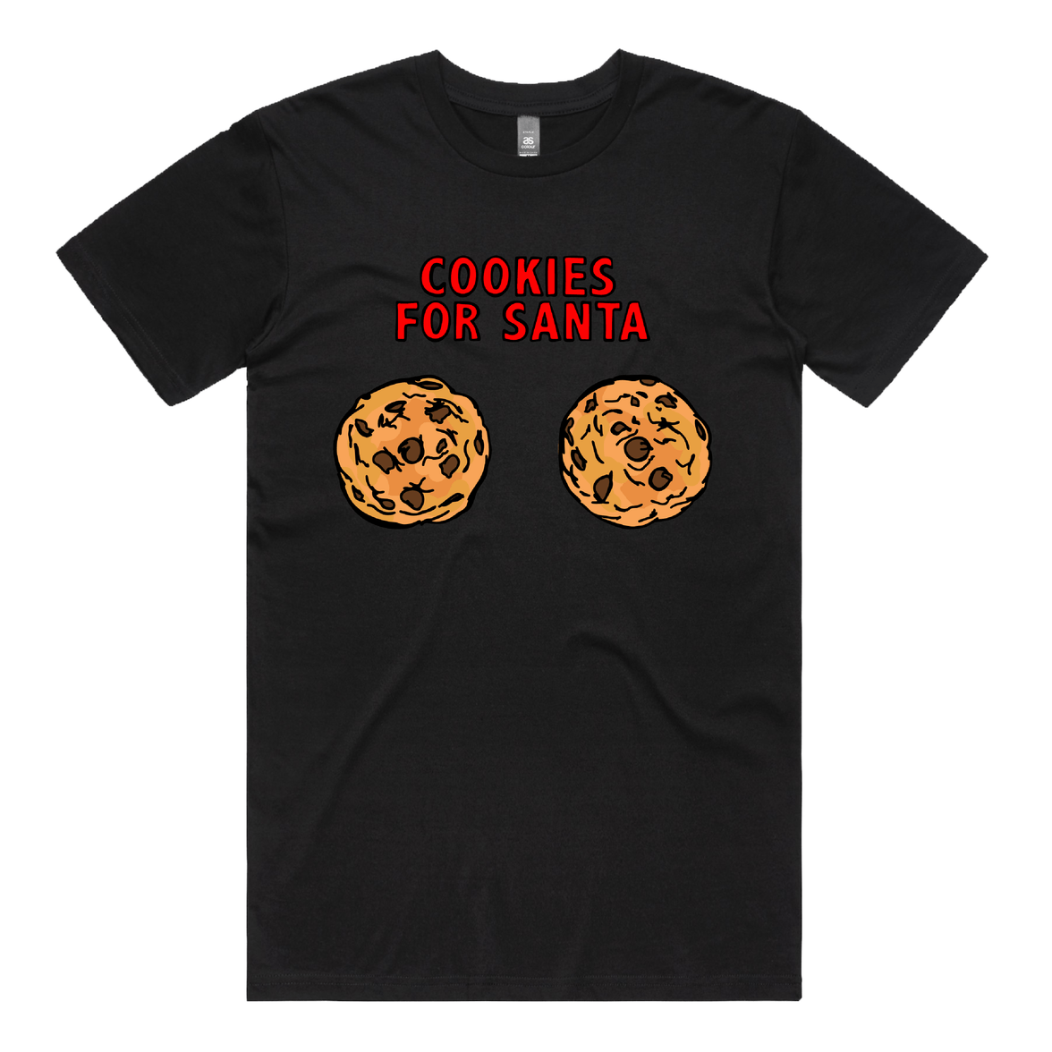S / Black / Large Front Design Cookies for Santa 🍪🎅 – Men's T Shirt