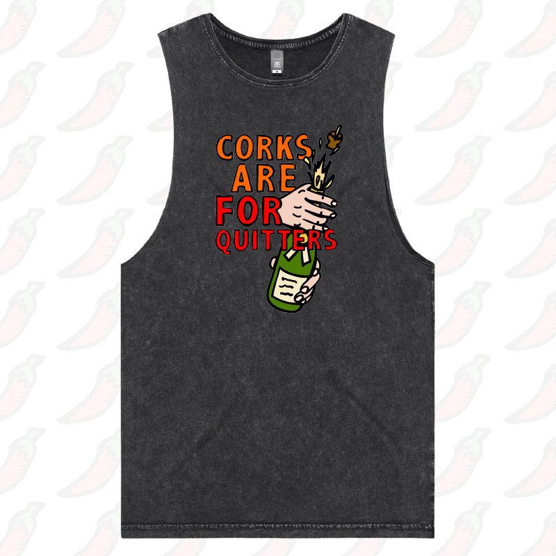 S / Black / Large Front Design Corks Are For Quitters 🍾 – Tank
