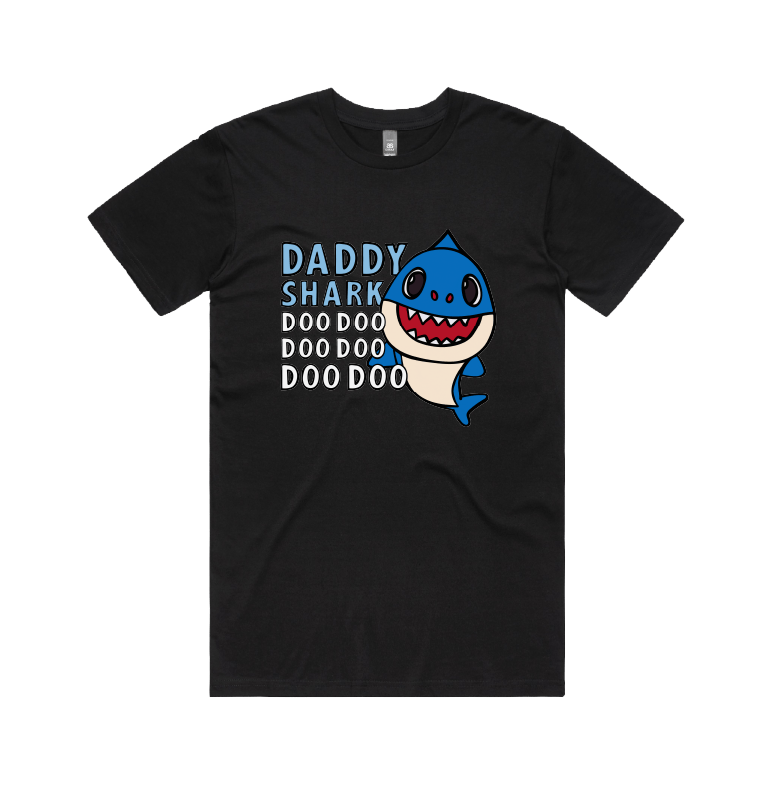 S / Black / Large Front Design Daddy Shark 🦈 - Men's T Shirt