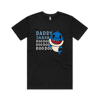 S / Black / Large Front Design Daddy Shark 🦈 - Men's T Shirt