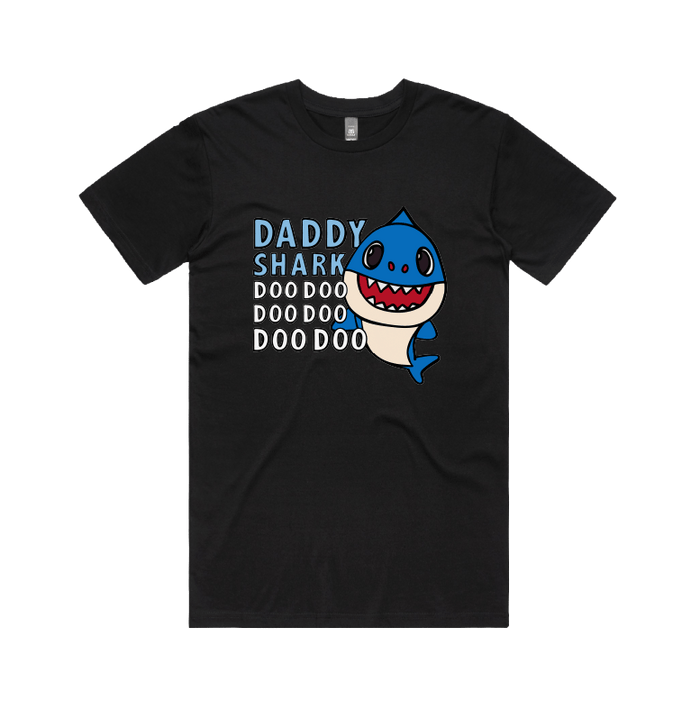 S / Black / Large Front Design Daddy Shark 🦈 - Men's T Shirt