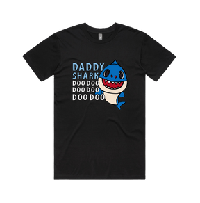 S / Black / Large Front Design Daddy Shark 🦈 - Men's T Shirt