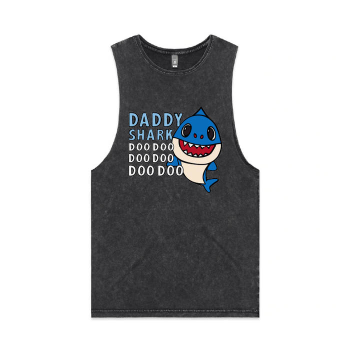 S / Black / Large Front Design Daddy Shark 🦈 - Tank