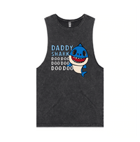 S / Black / Large Front Design Daddy Shark 🦈 - Tank