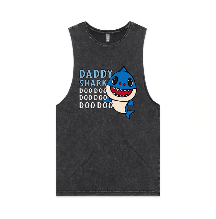 S / Black / Large Front Design Daddy Shark 🦈 - Tank