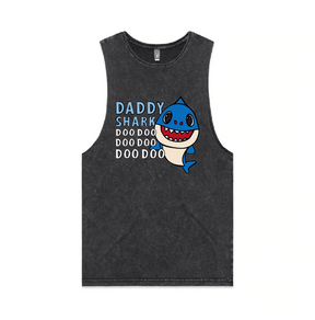 S / Black / Large Front Design Daddy Shark 🦈 - Tank
