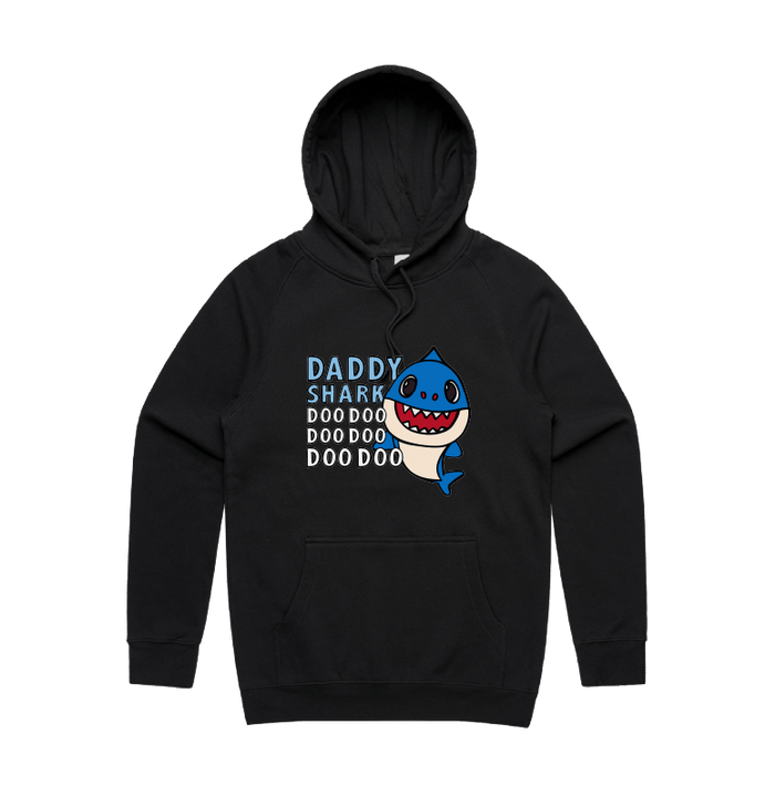 S / Black / Large Front Design Daddy Shark 🦈 - Unisex Hoodie