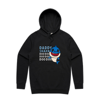S / Black / Large Front Design Daddy Shark 🦈 - Unisex Hoodie