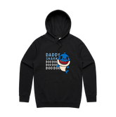 S / Black / Large Front Design Daddy Shark 🦈 - Unisex Hoodie