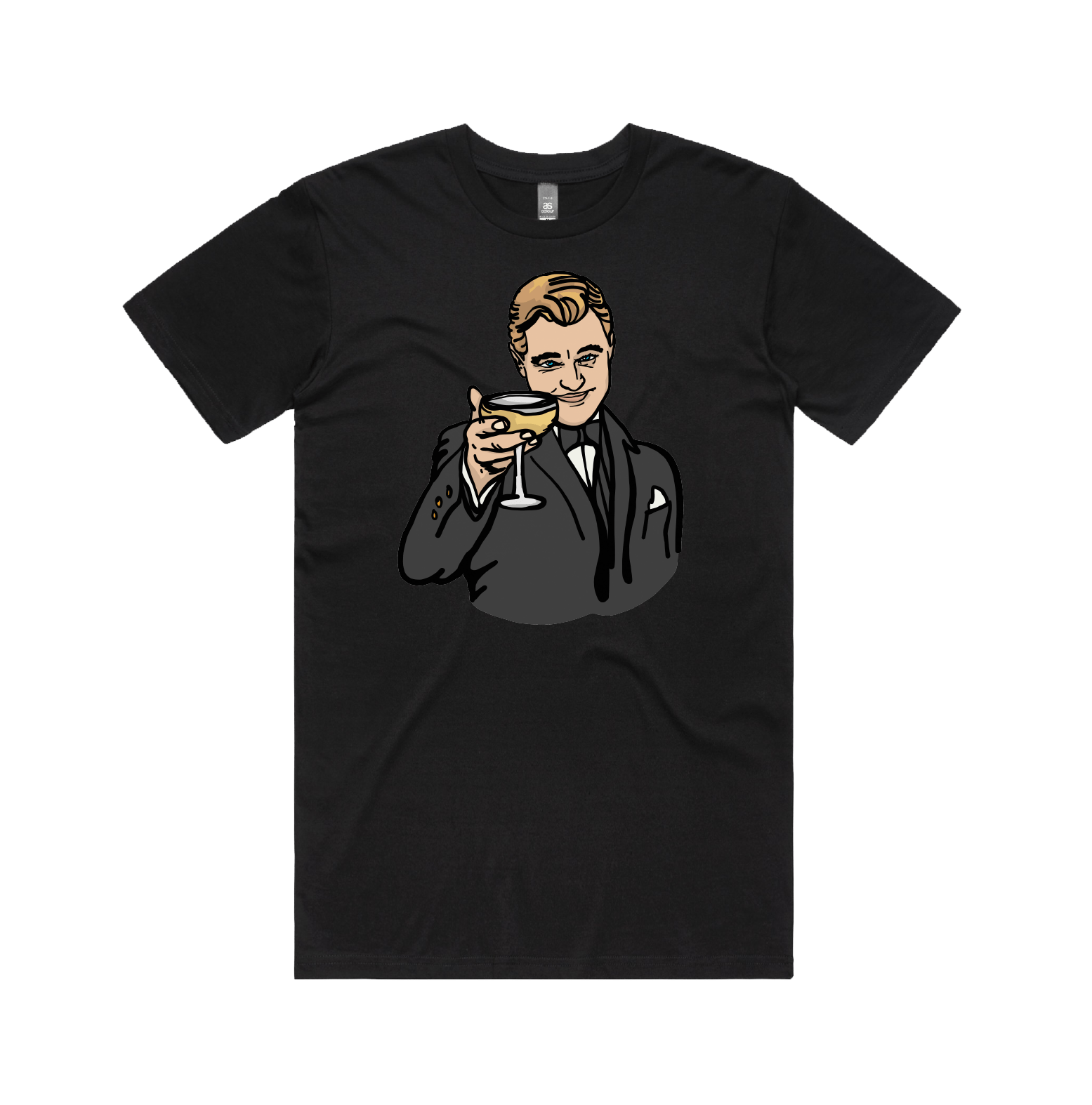 S / Black / Large Front Design DiCaprio Gatsby Cheers 🍸 - Men's T Shirt