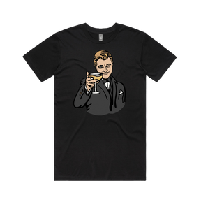 S / Black / Large Front Design DiCaprio Gatsby Cheers 🍸 - Men's T Shirt