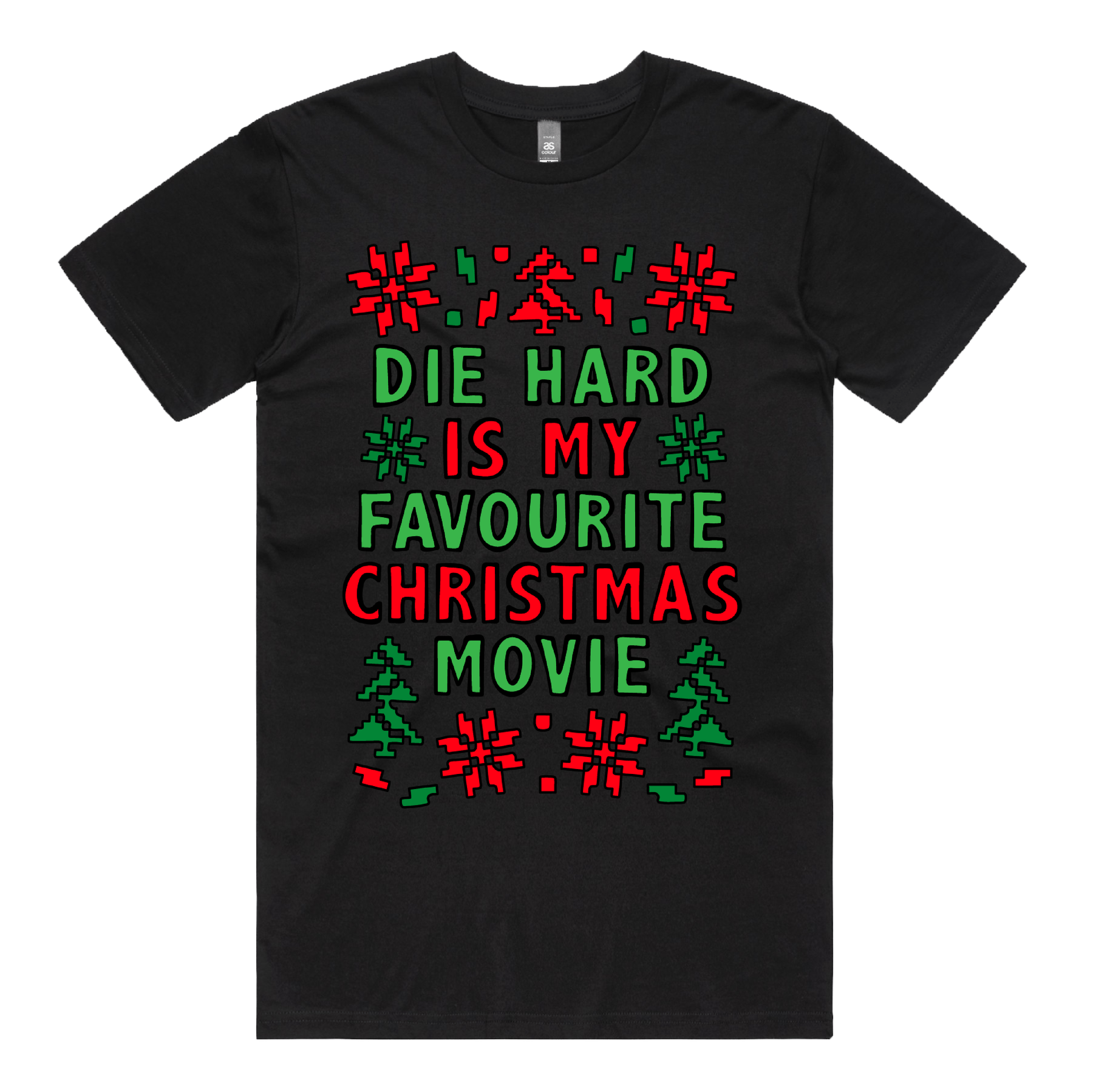 S / Black / Large Front Design Die Hard Christmas 💥🎄 – Men's T Shirt